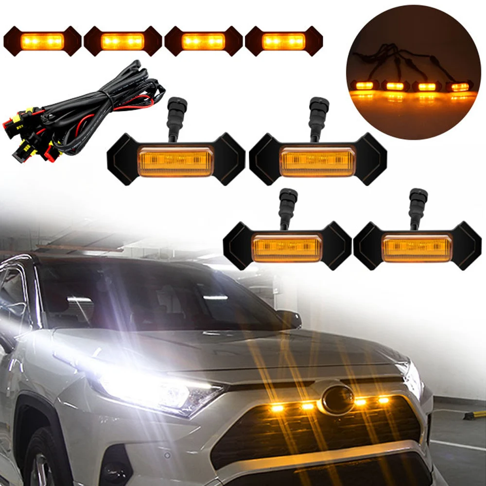 Kit luz LED parrilla 12V ámbar impermeable con arnés – Toyota Tacoma TRD Pro