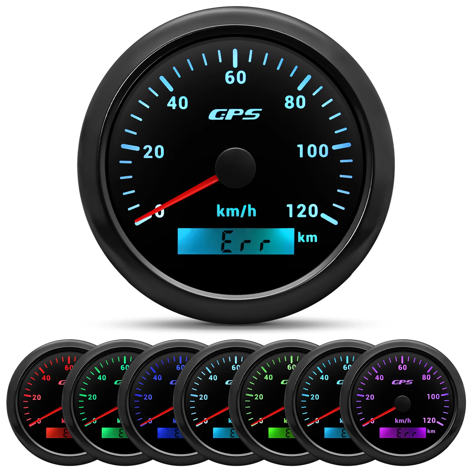 Velocímetro GPS 85 mm para moto, barco y coche con antena y 7 colores - imagen 2