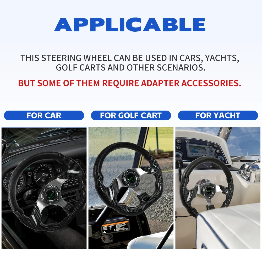 Bartoo-12.5 "volante de carreras Universal en forma de D con Kit adaptador de liberación rápida accesorios de modificación de coche STW031 - imagen 2