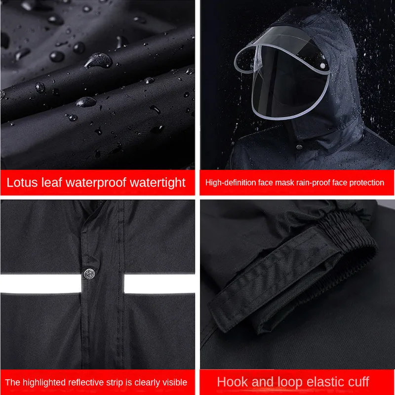 Traje de lluvia para moto, bici eléctrica y equitación con reflectante - imagen 2