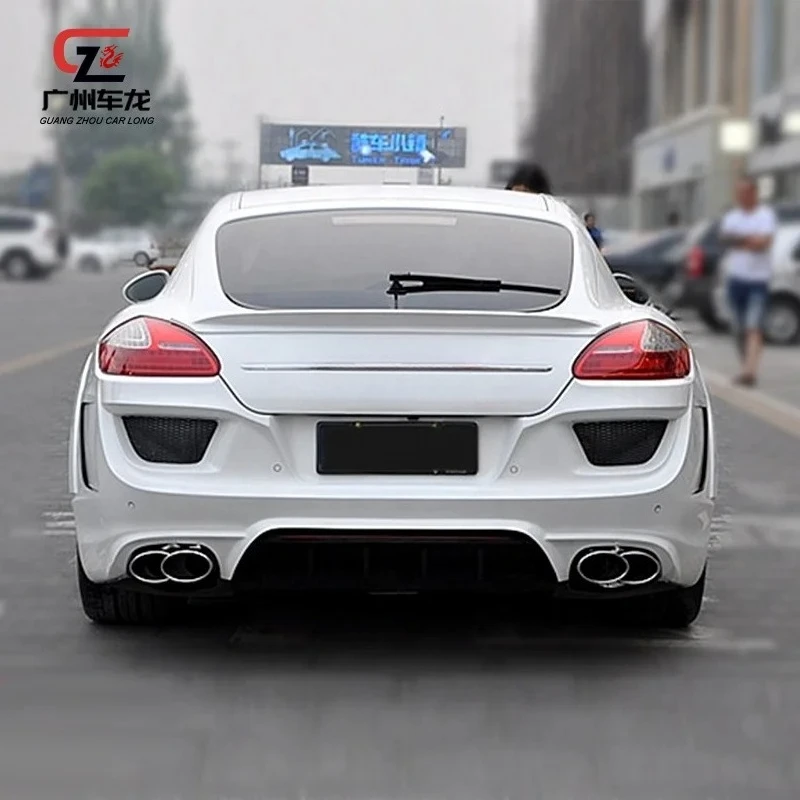 Para el viejo Porsche Panamera mejora estilo WALD Kit de carrocería de coche parachoques delantero parachoques trasero faldas laterales alerón y embellecedor de rueda parachoques de coche - imagen 5