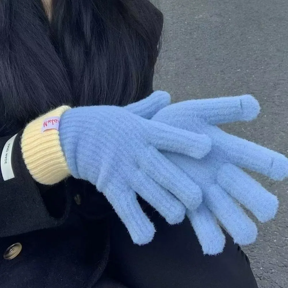 Guantes sin dedos para pantalla táctil cálidos mujer invierno/otoño