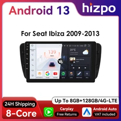 Radio Hizpo Android 10.1 2Din para Seat Ibiza 2009-2013 con CarPlay