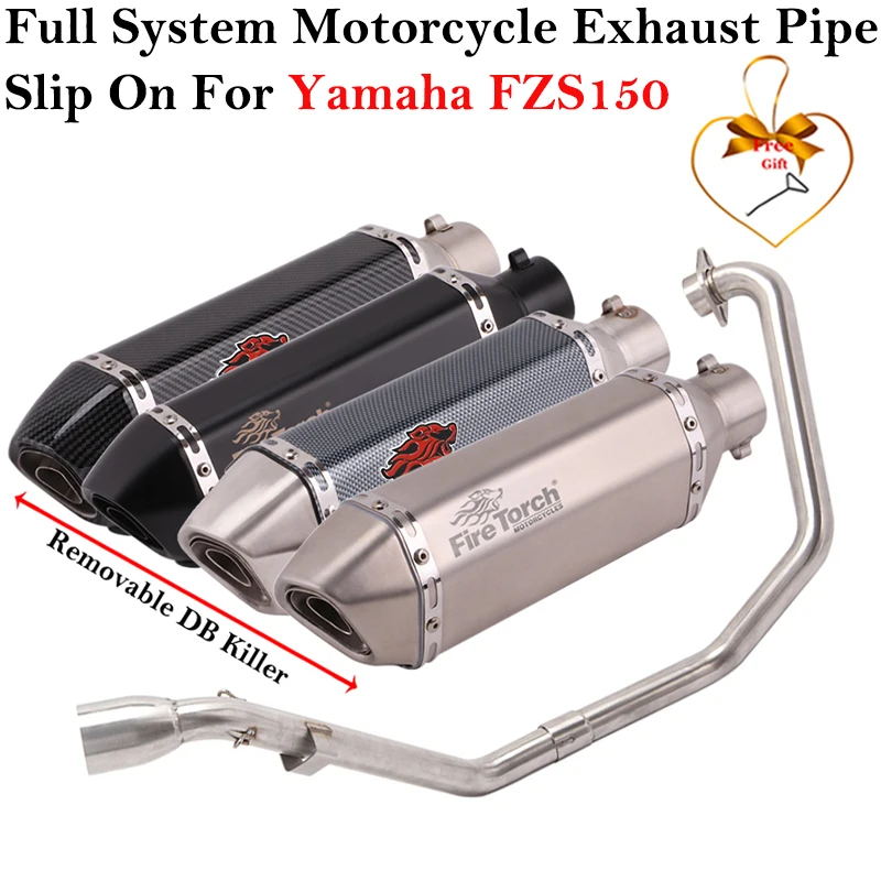 Slip-on escape Yamaha FZS150 sistema completo con DB Killer