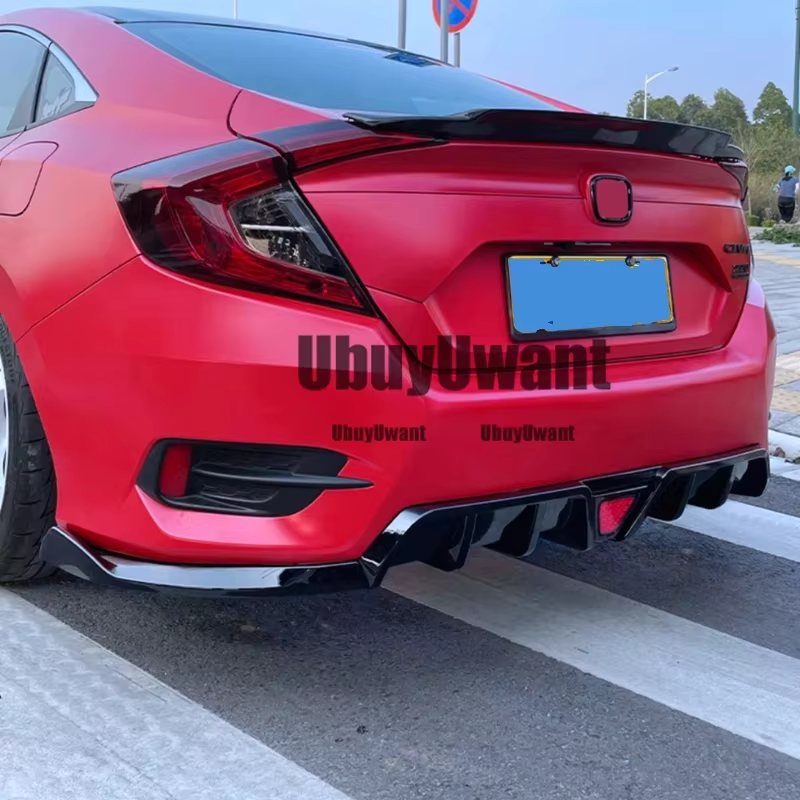 Alerón difusor trasero ABS negro brillante con luz – Honda Civic 2016-2022 - imagen 4