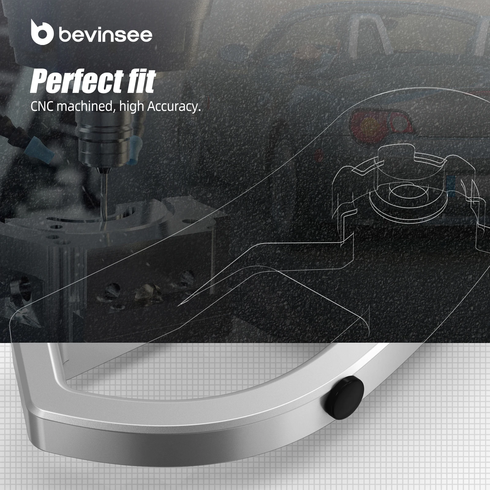 Embellecedor tirador pestillo capó aluminio – BMW E46/X3 E83 - imagen 5