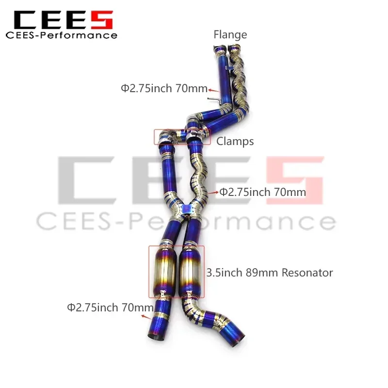 Escape medio SS304 Cees para BMW M2 Competition F87 – Tubo resonado - imagen 5