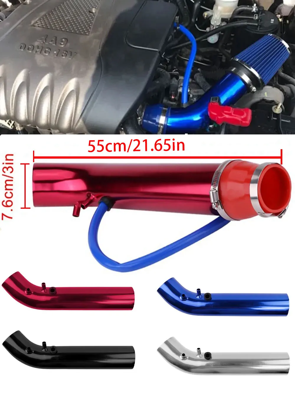 Detalle de abrazaderas y reductor de silicona incluidos en el kit