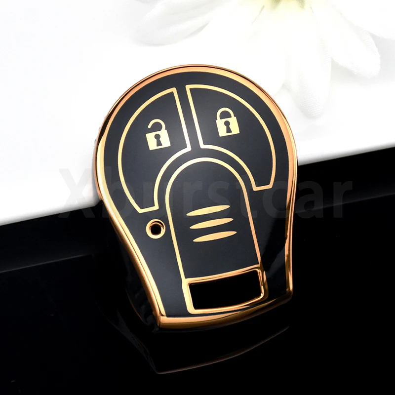 Carcasa de coche Fob para Nissan Sunny Tiida March Murano Teana Sylphy Livina Qashqai funda para llave de coche soporte Protector remoto con tapa - imagen 5