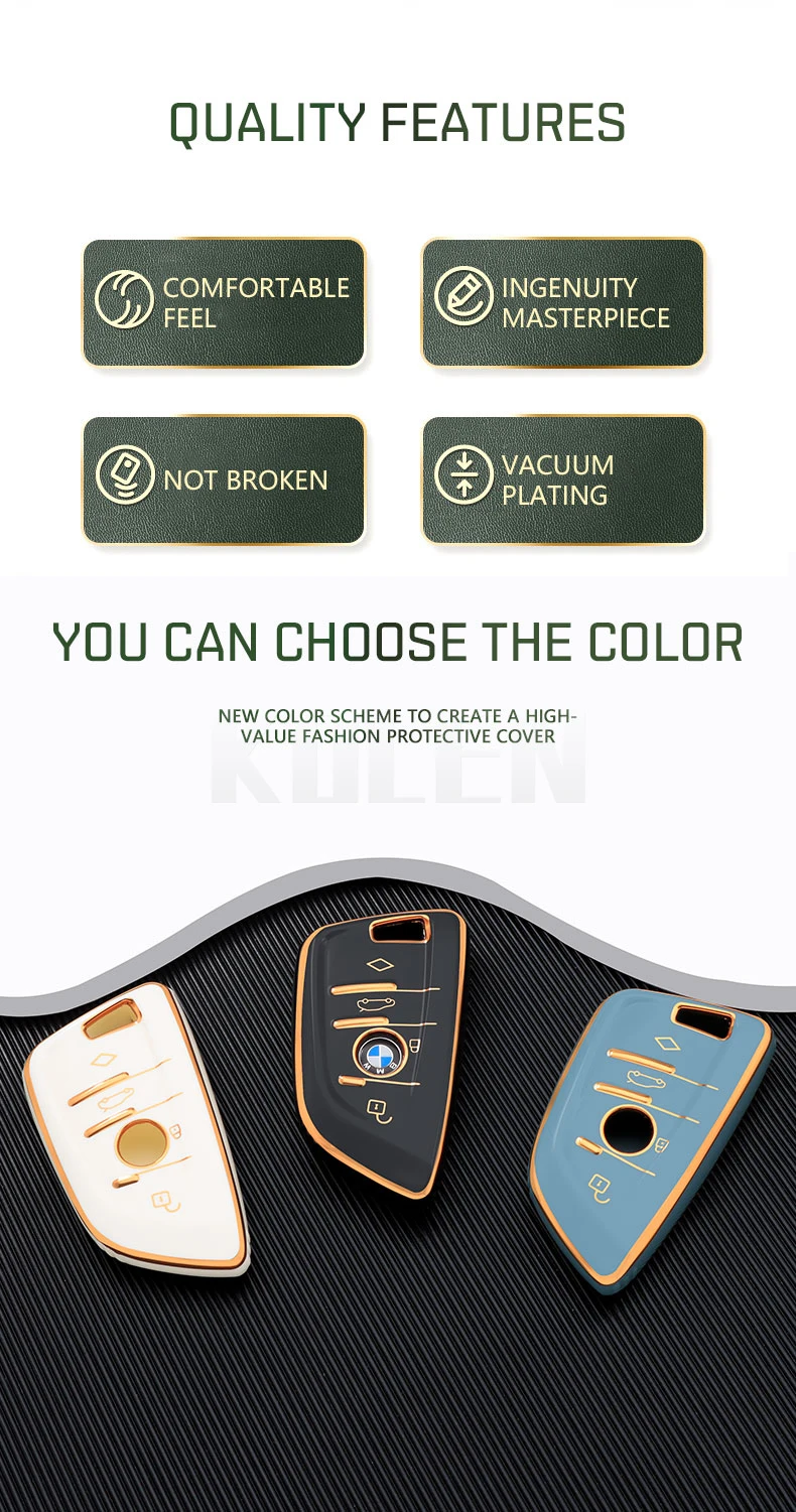 Detalle de funda gris de TPU para llave BMW