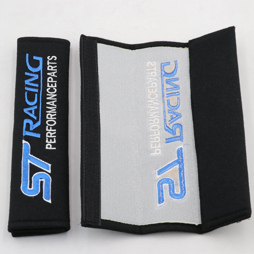 Almohadillas cinturón seguridad ST Racing – funda bordada hombro negro - imagen 5