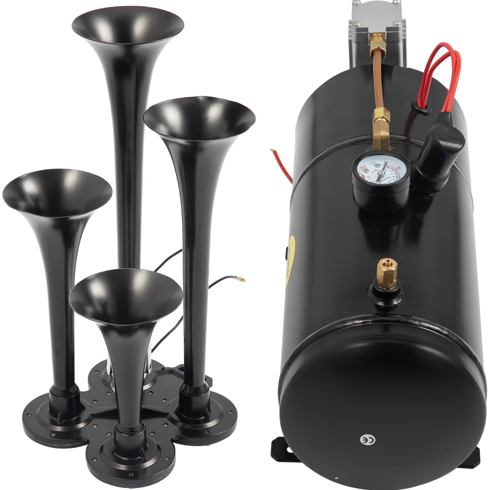 Kit de bocina de aire para camiones con compresor y tanque - imagen 2