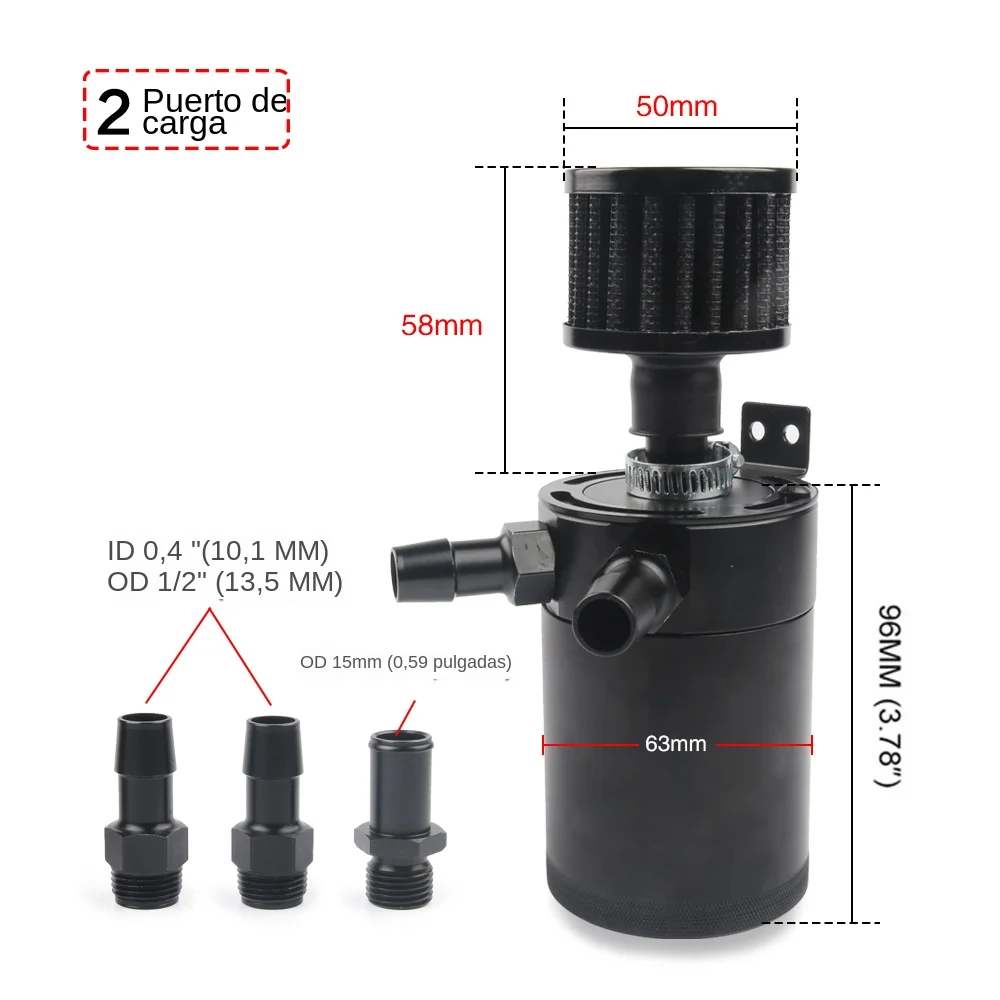 Decantador de aceite universal de aluminio con filtro de ventilación - imagen 2