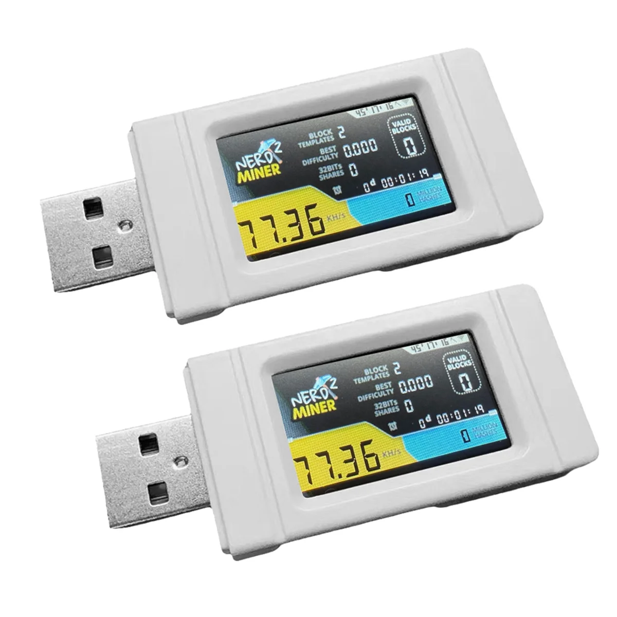Nerdminer USB 77KH/s minero BTC lotería pantalla color jazmín - imagen 3