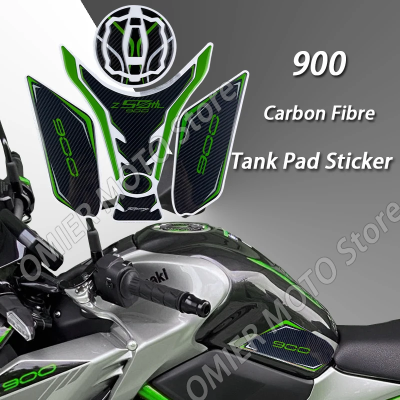 Protector de depósito Kawasaki Z900 SE de fibra de carbono 3D - imagen 3