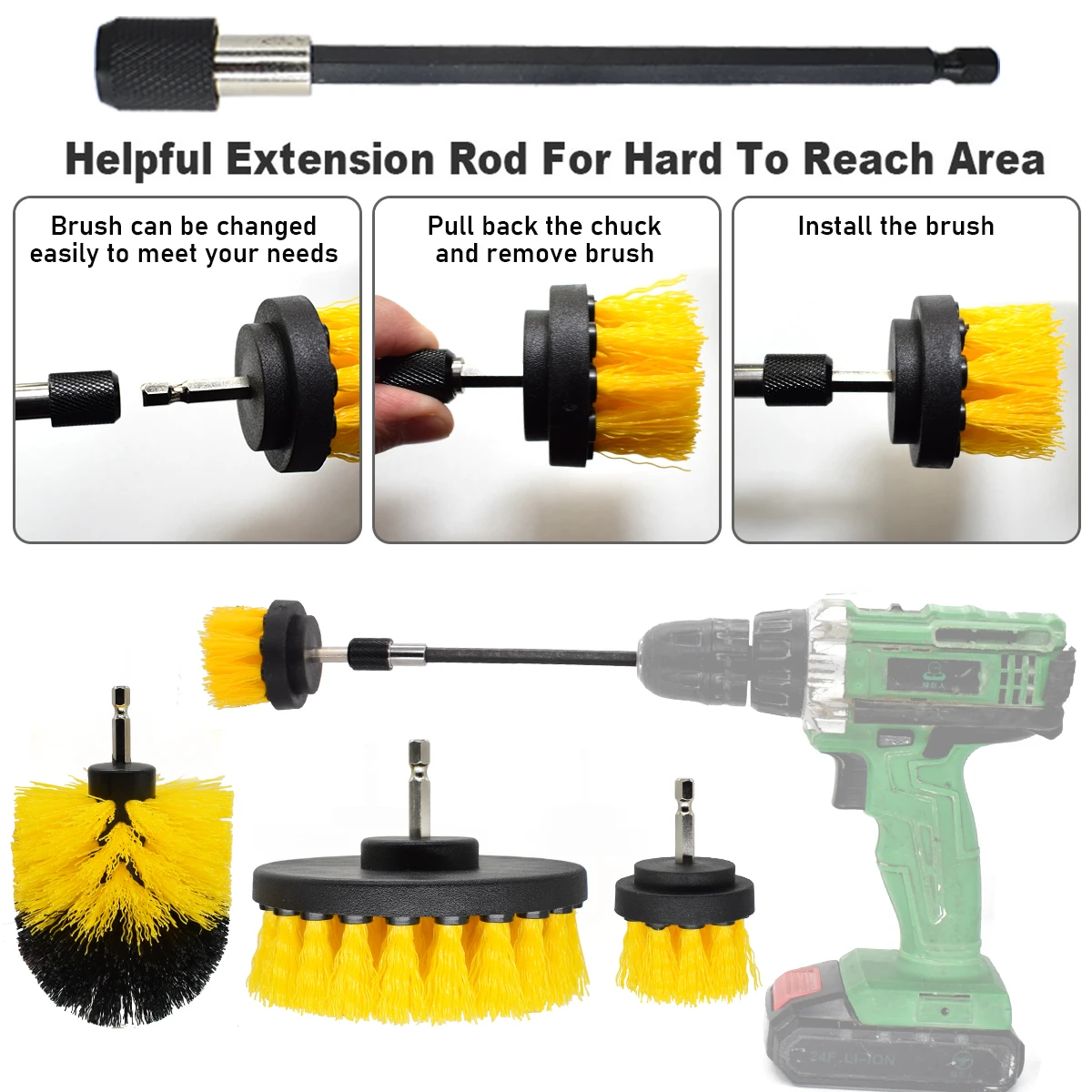 Kit de cepillos Detailing nylon para alfombras y tapicería - Coche - imagen 3