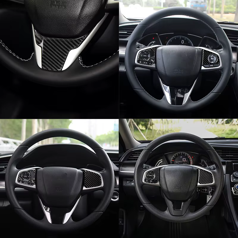 Embellecedor volante fibra de carbono – Honda Civic 10ª gen. 2016-2019 - imagen 2