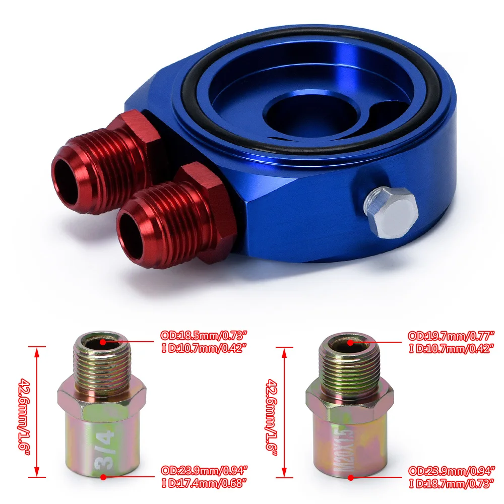 Adaptador filtro de aceite PQY PQY6721 aluminio con placa enfriador - imagen 2