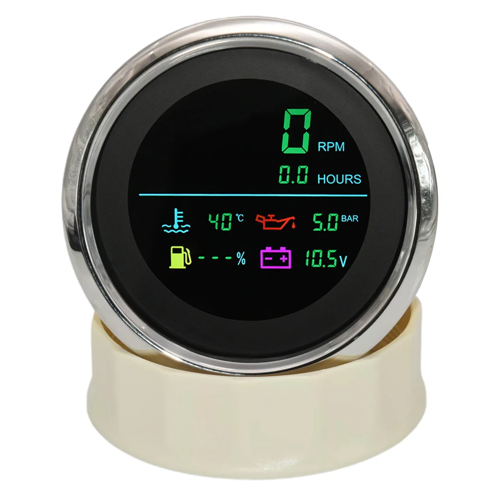 Tacómetro multifunción 6 en 1 para coche y barco LCD 85mm - imagen 5