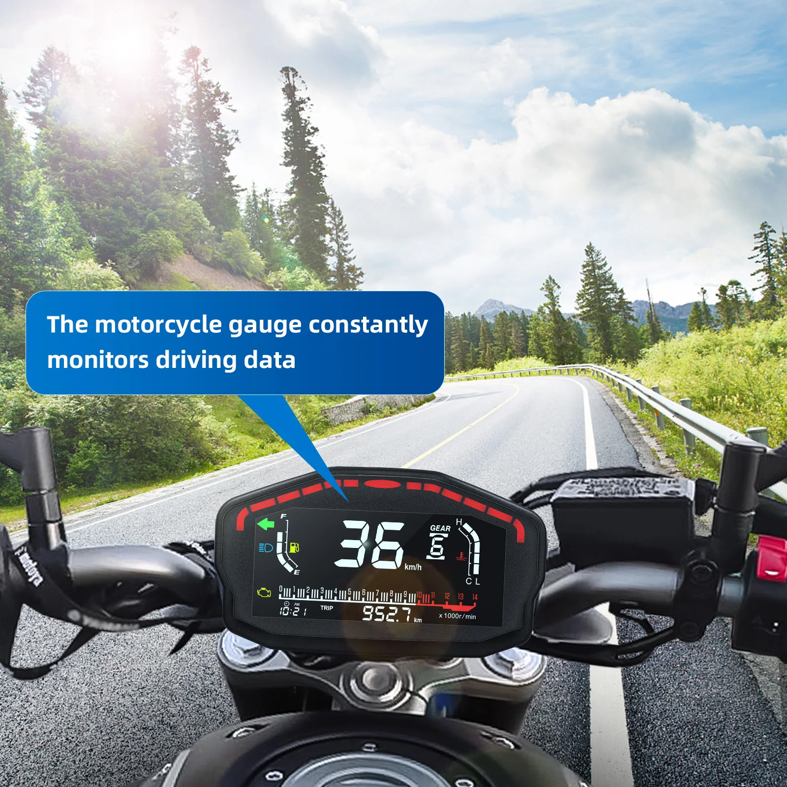 Velocímetro digital para tablero de motocicleta