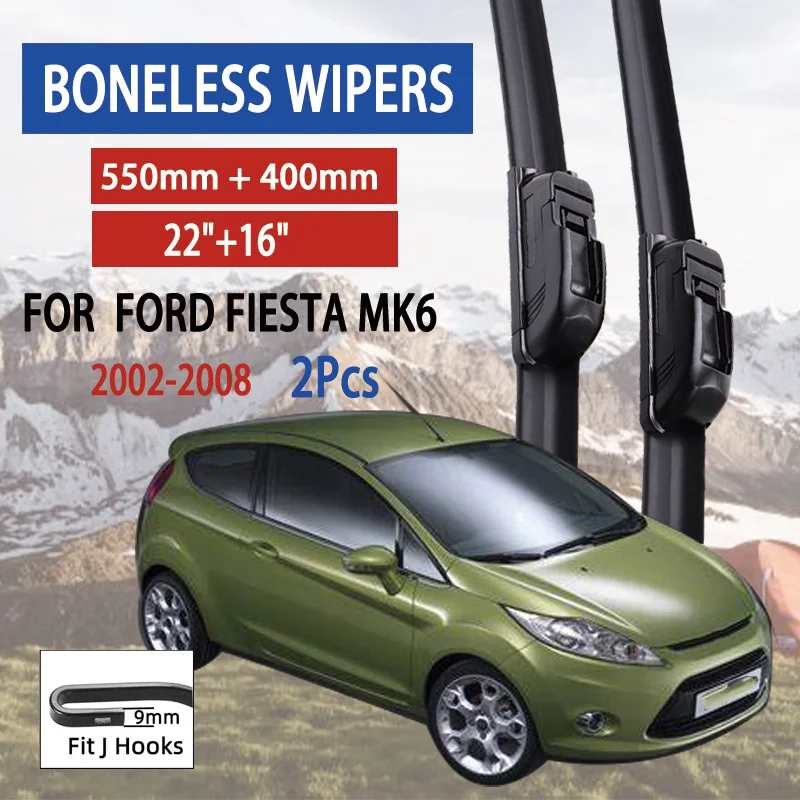 Kit escobillas Ford Fiesta MK6 convencionales 22"+16"