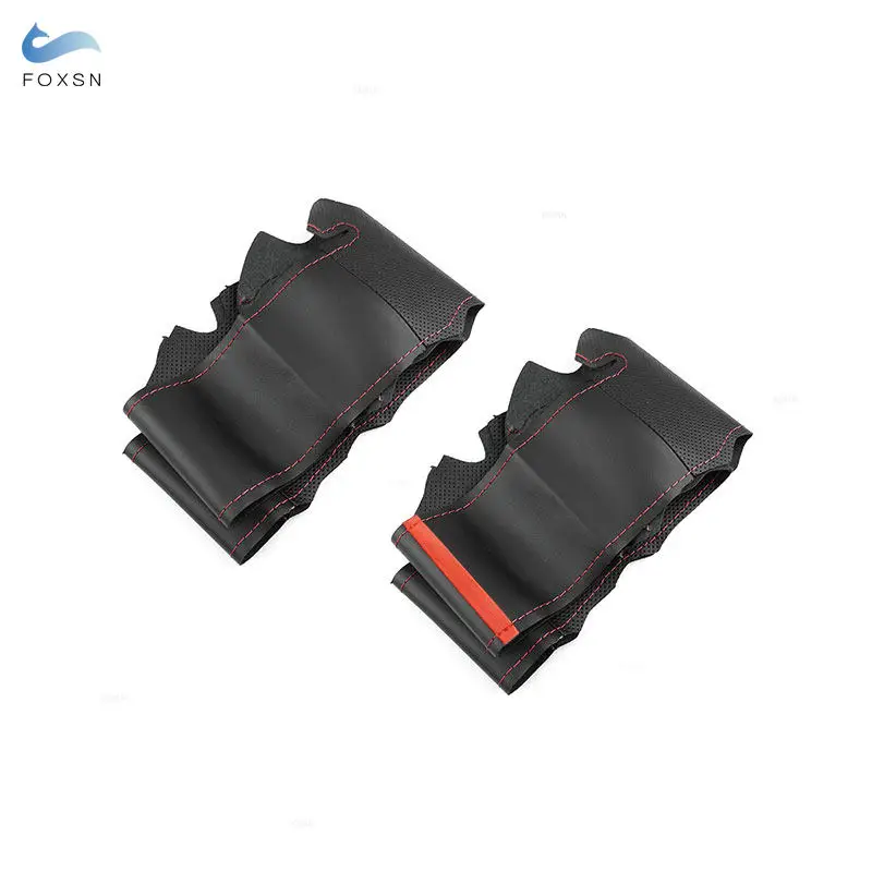 Funda de cuero perforado y trenzado para volante Kia Carens, Borrego - imagen 2