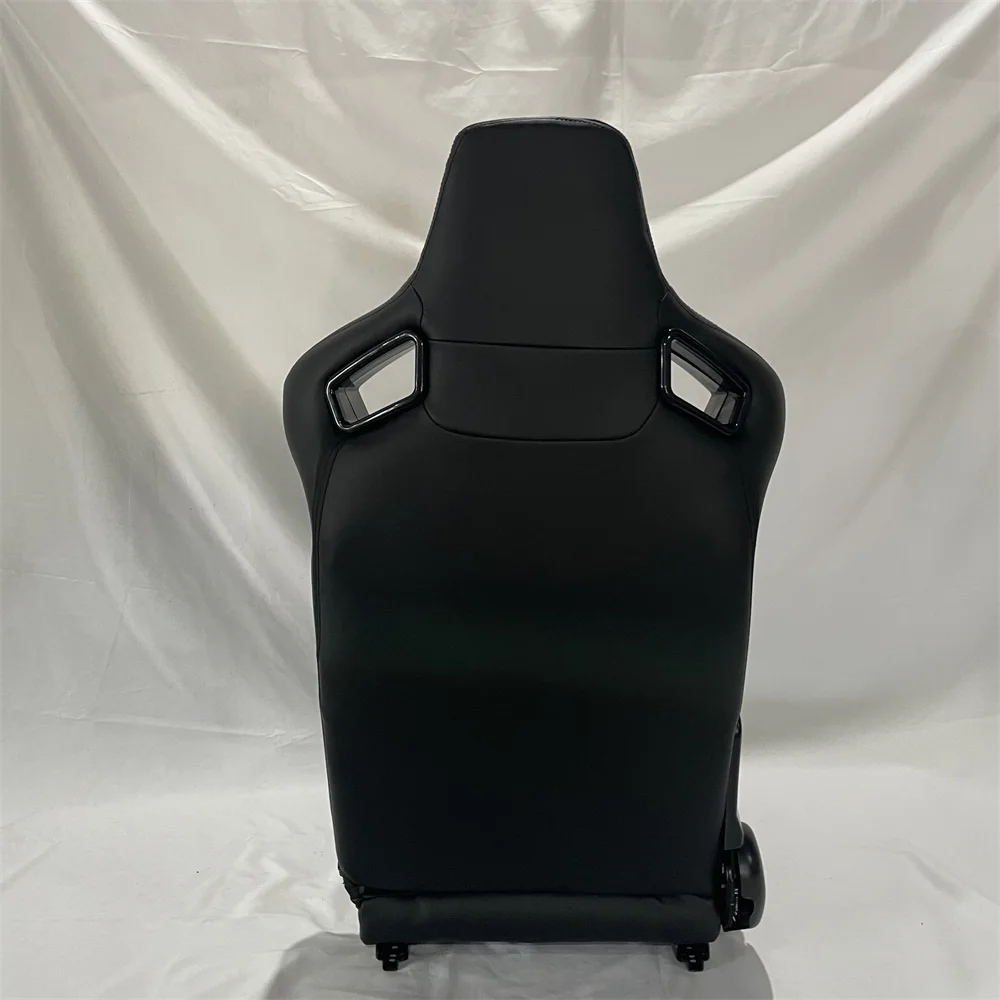 Asiento de carreras ajustable universal tamaño L cuero negro simulador - imagen 3