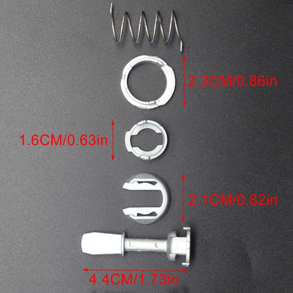 Componentes del kit de reparación de cerradura de puerta