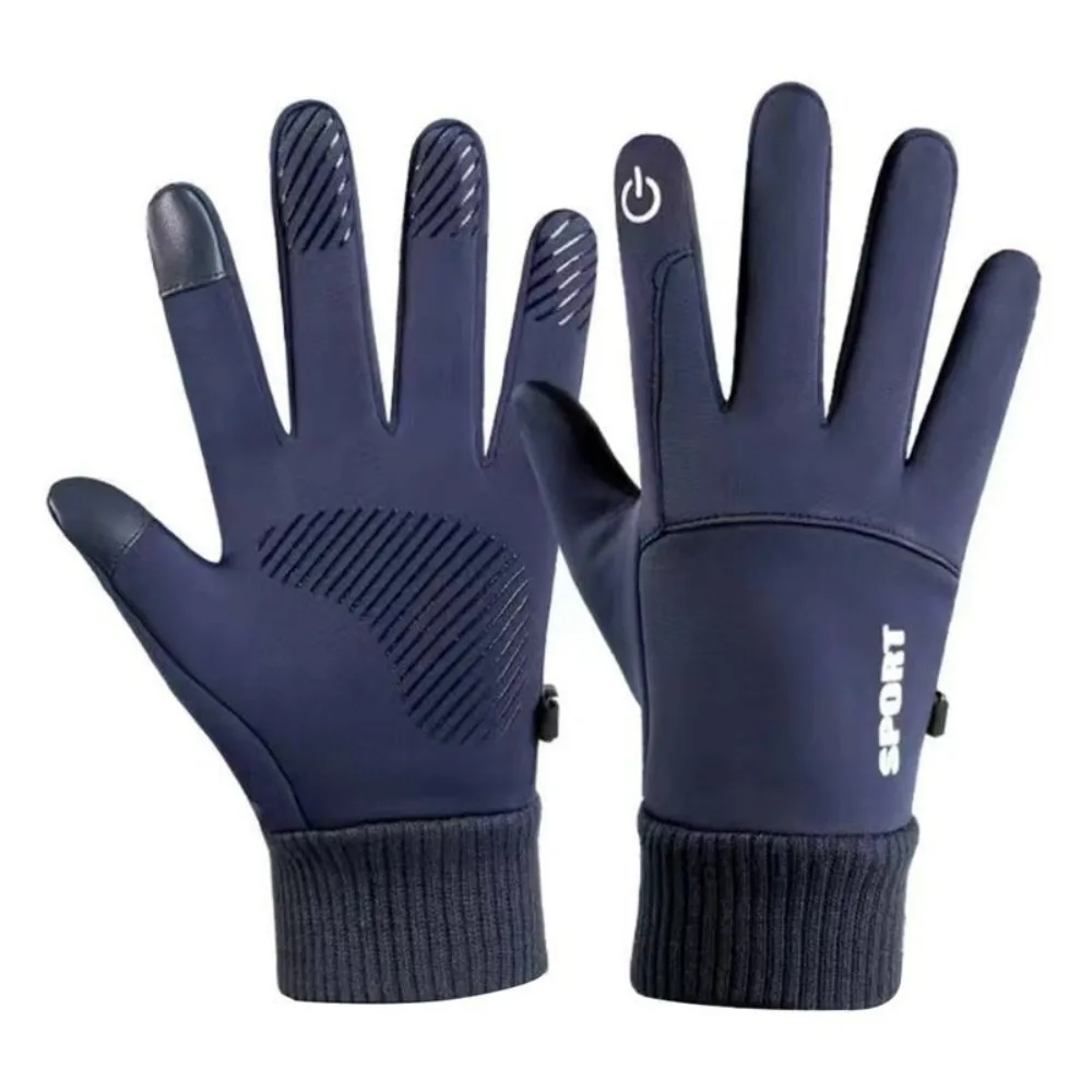 Guantes de invierno con forro polar, impermeables y táctiles para bici - imagen 4