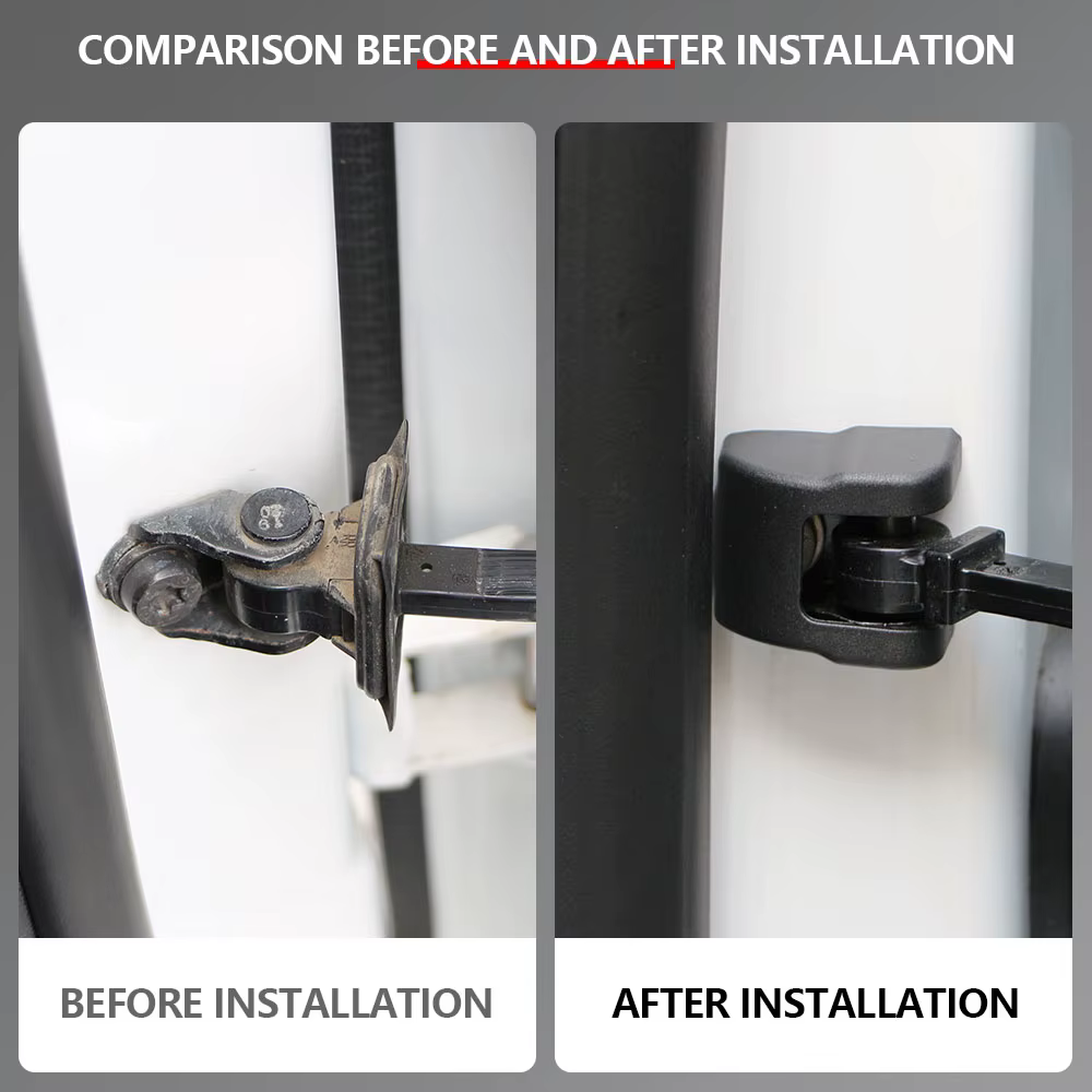 Detalle de las cubiertas de protección ABS para puerta