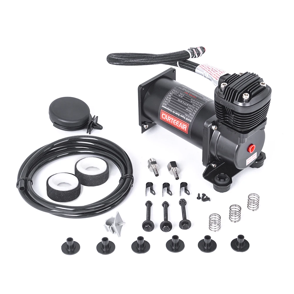 ¡¡¡NUEVO!!! Super silencioso 69DB SQ420 DC 12V 300PSI OUTLET 1/4 CARTEEAIR compresor/bomba de suspensión neumática para coche plateado/negro - imagen 2