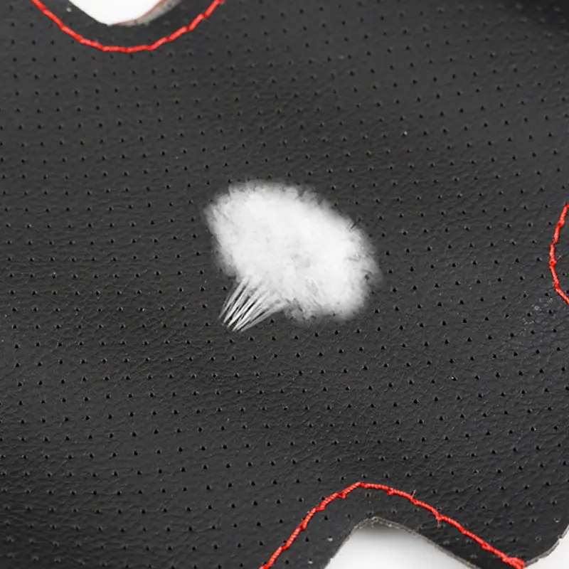 Funda de volante cosida a mano cuero microfibra perforado VW Golf 6 - imagen 3