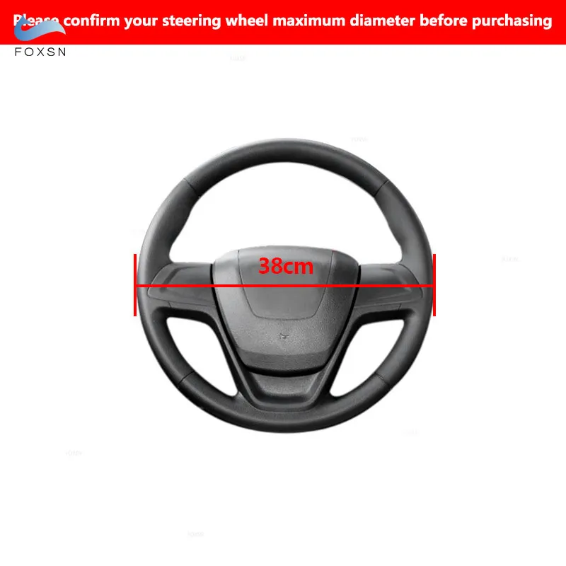 Trenza de volante en cuero perforado negro con aguja y hilo - imagen 3