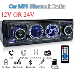 SINOVCLE Radio 1DIN Bluetooth para coche con FM, AUX, USB y TF