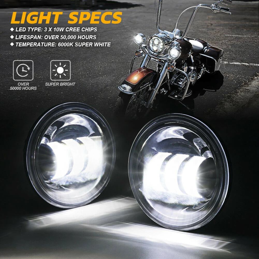 Luz antiniebla LED moto 30W 4,5″ resistente agua - imagen 2