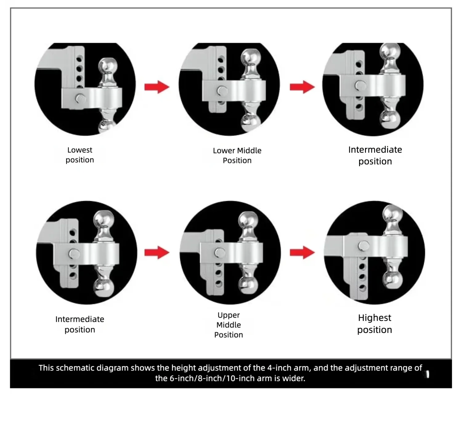 6-8 Inch Auto Reddingsaanhangwagen Haak, Rv Montage Haak, Off-Road Voertuig Sleephaak, Gemodificeerde Metalen Aanhangwagenhaak - imagen 4