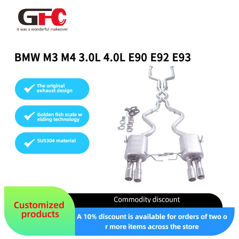 Cat-back silenciador de válvula para BMW M3/M4 E90 E92 E93 3.0L 4.0L