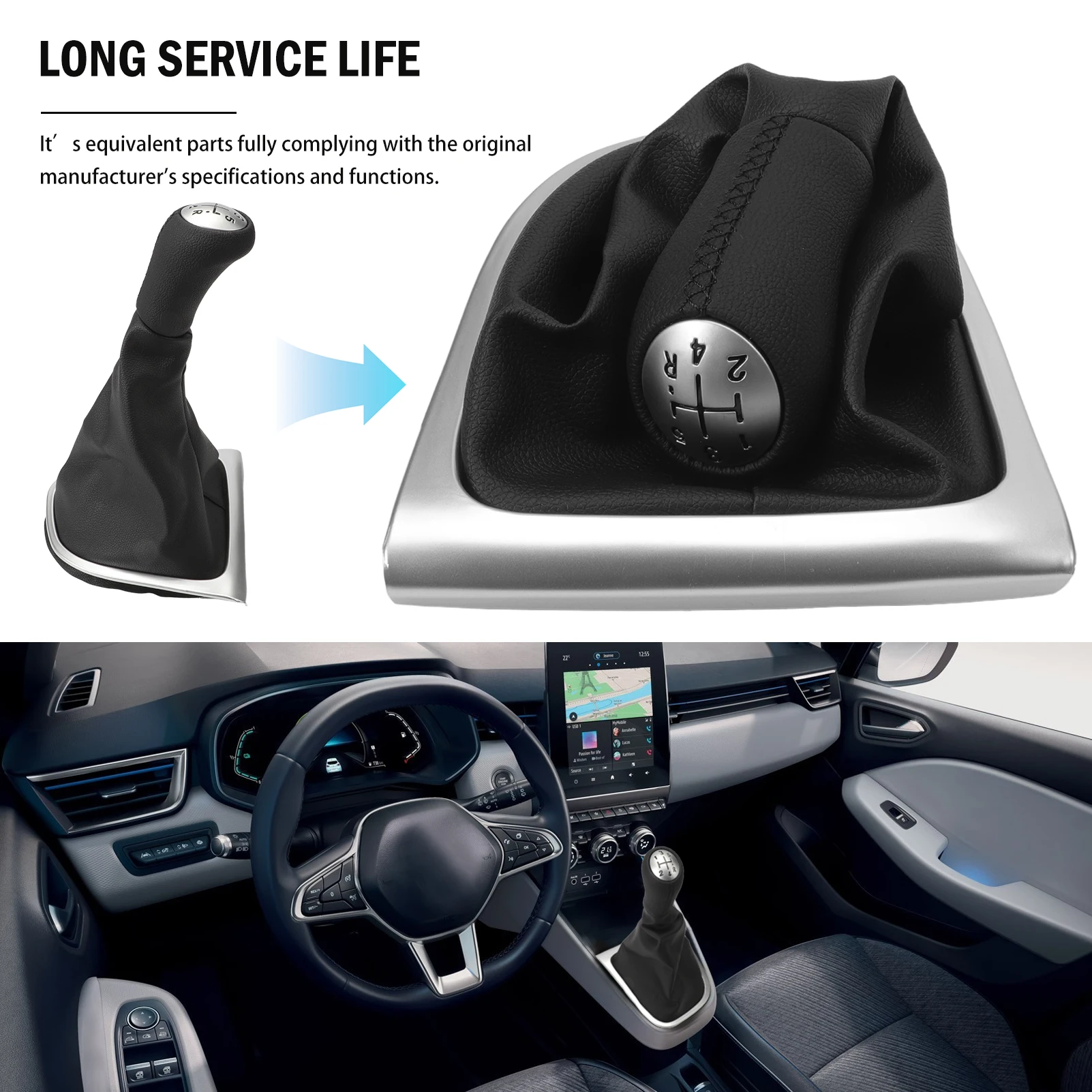 Pomo de cambio de 5 velocidades para Renault Clio IV (2012-2020) - imagen 4