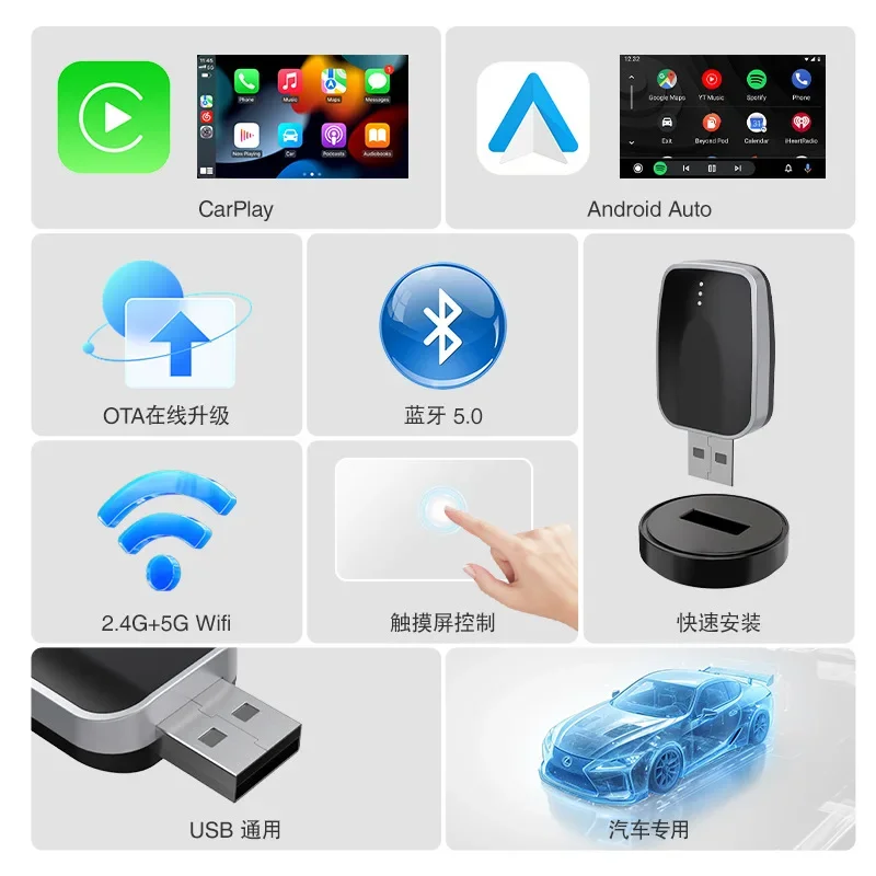 Adaptador inalámbrico CarPlay – Convierte USB de coche en inalámbrico - imagen 3