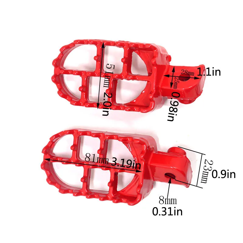 Estribos rojos pit bike para Honda CRF50 y Yamaha TW200 - imagen 5