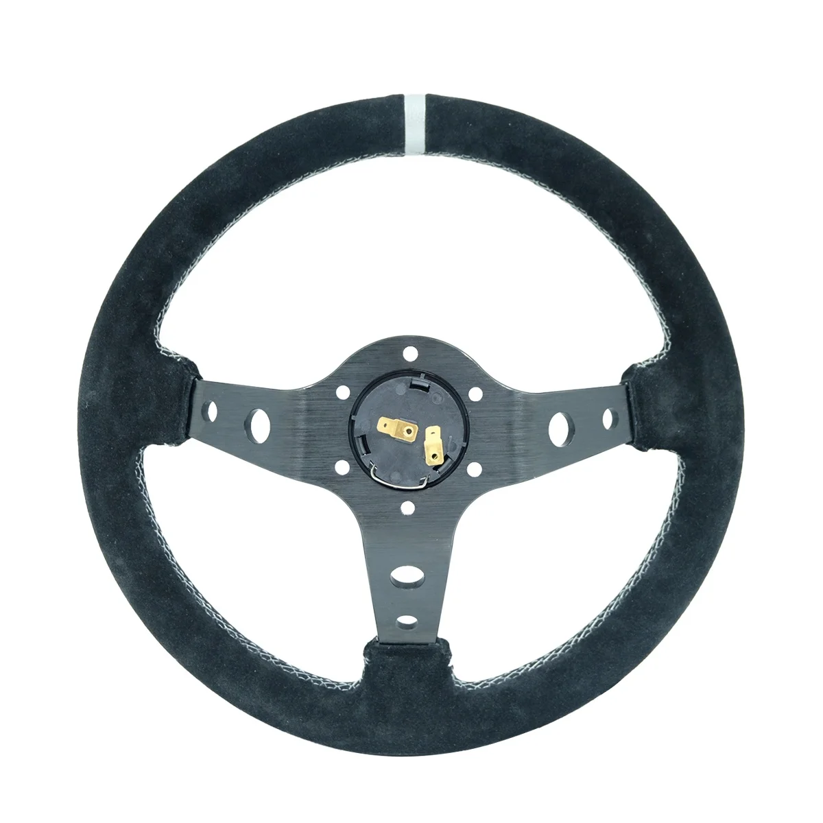 Volante de carreras en gamuza cóncava con liberación rápida - imagen 2