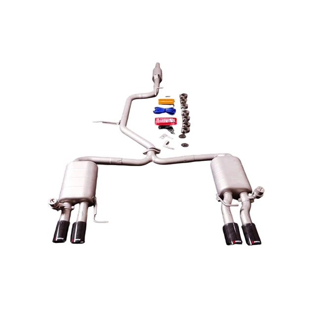 Para 2014-2017 Volkswagen Golf Variant BV 1.4T sistema de escape catback, con silenciador de válvula neumática, 4 puntas de escape