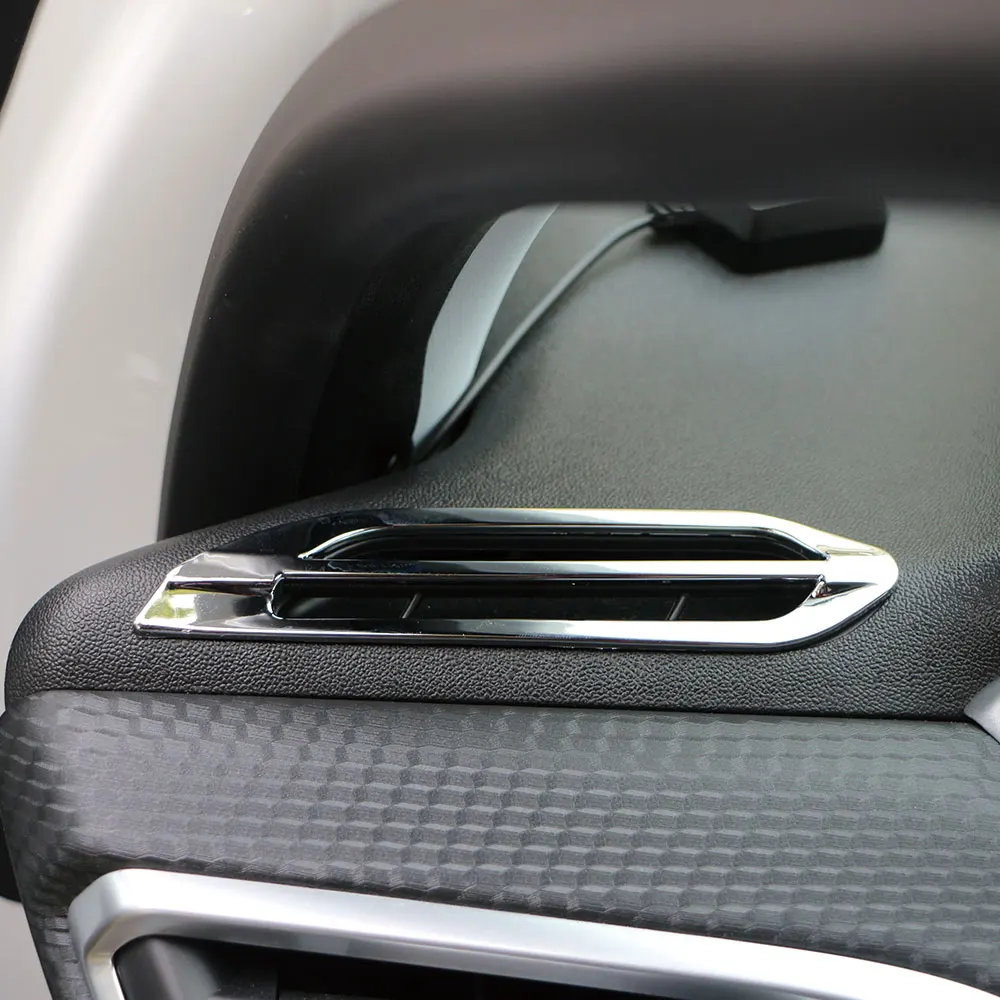 ABS cromado Interior del coche aire acondicionado rejilla embellecedora cubierta de salida pegatina de lentejuelas para Peugeot 2008 208 2014-2018 - imagen 4