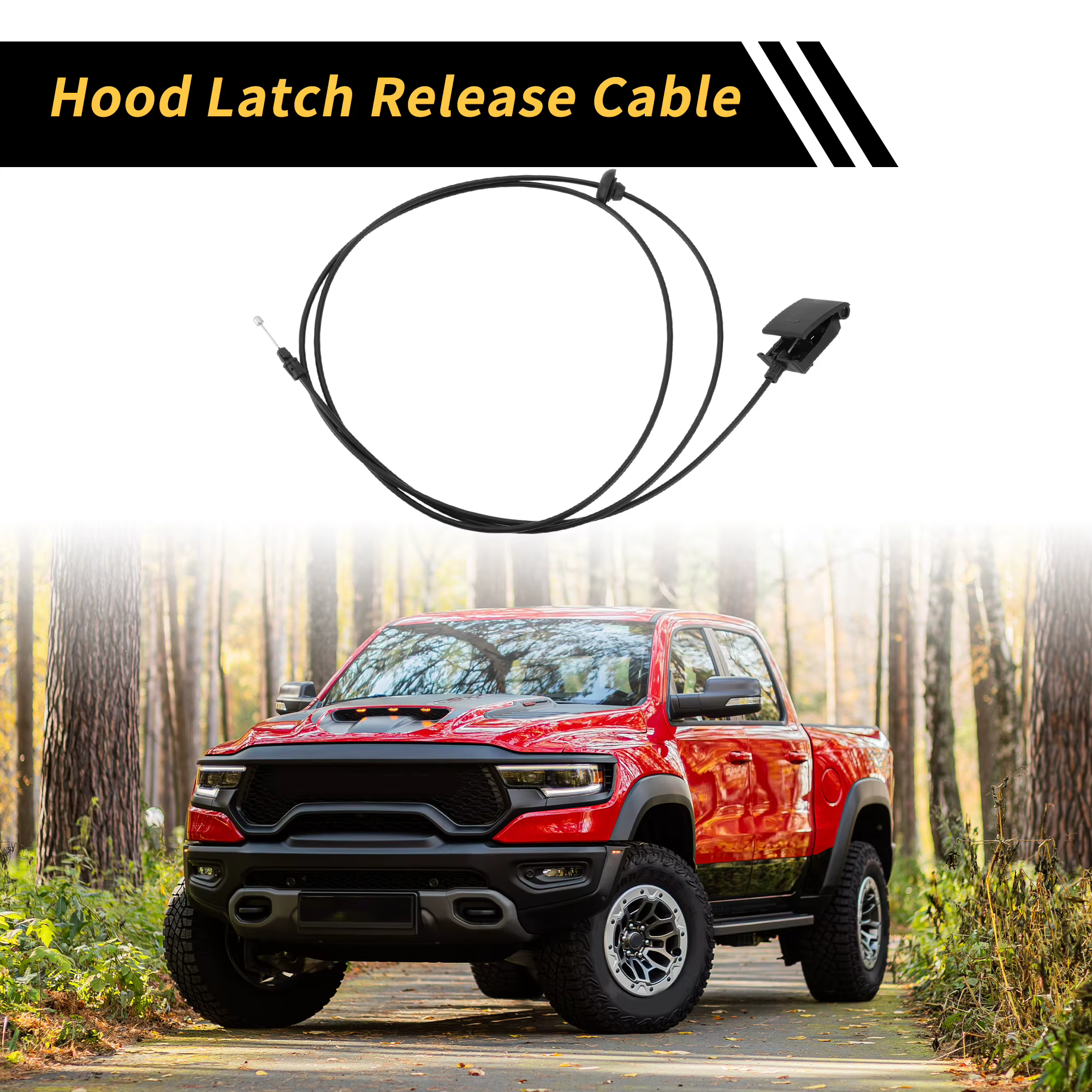 UXCELL 5160352AB Cable de apertura del capó Dodge Ram 1500/2500/3500 - imagen 2
