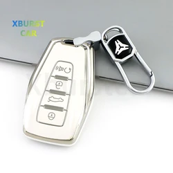 Funda para llave Geely, borde plateado: Boyue, Tugella y Coolray