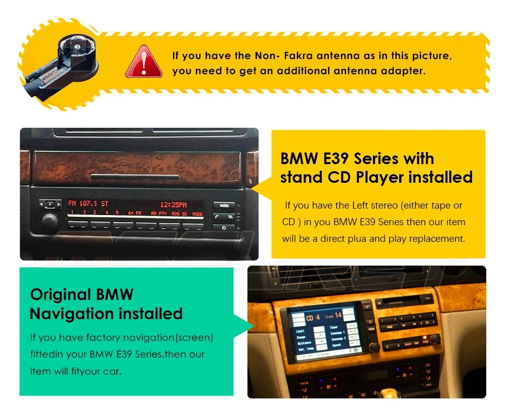 Ejemplo de instalación en tablero de BMW E39