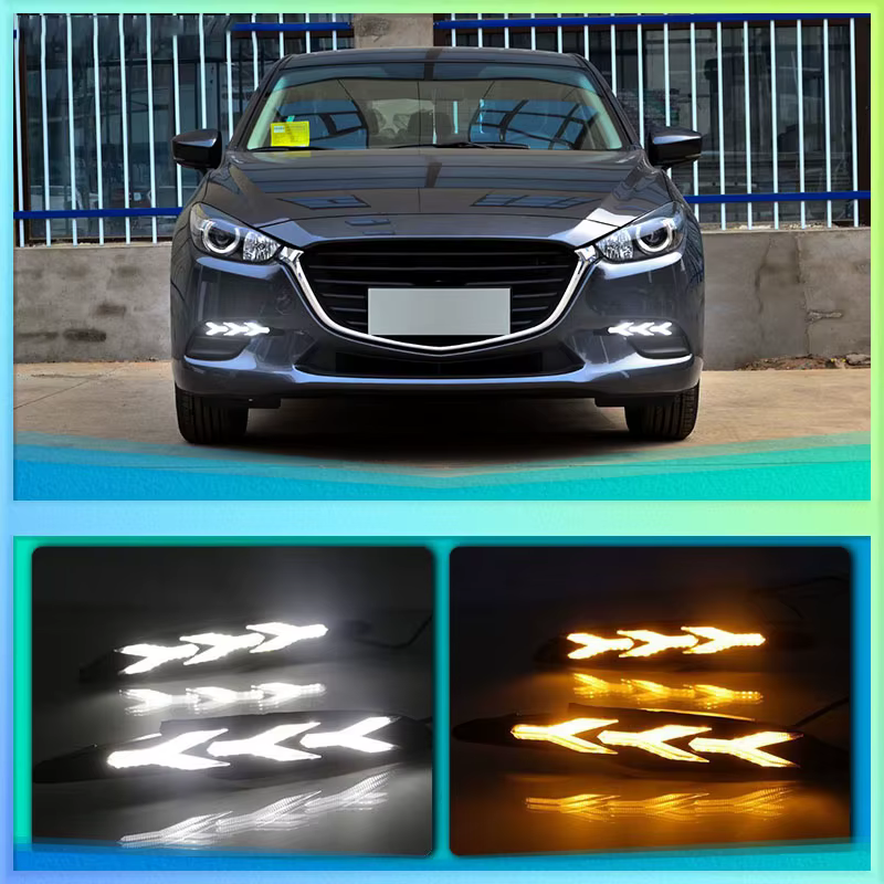 Luces LED Diurnas Amarillas DRL para Mazda 3 Axela 2017-2018 - imagen 4
