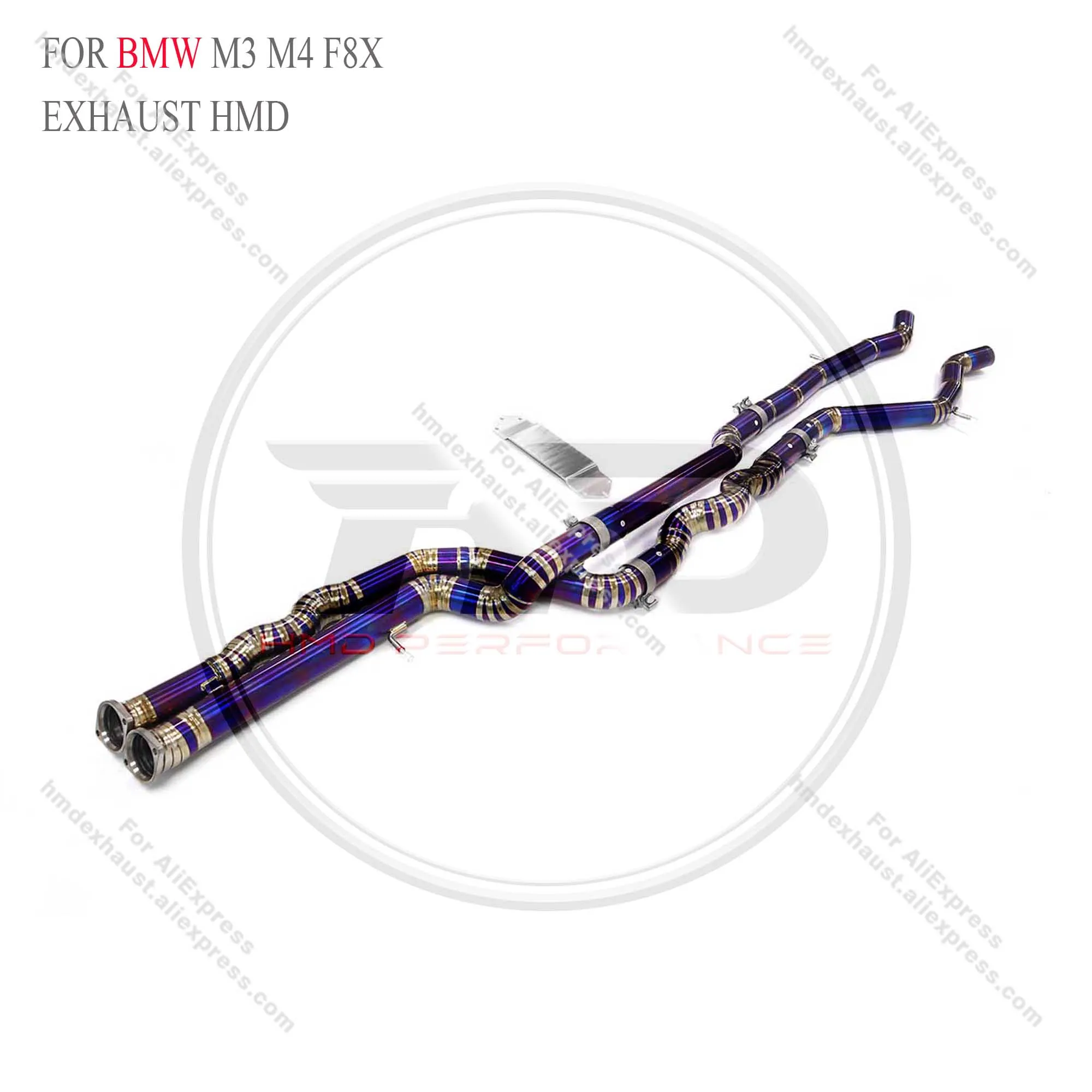 Tubo escape medio titanio HMD con resonador para BMW M3 M4 F8X - imagen 2