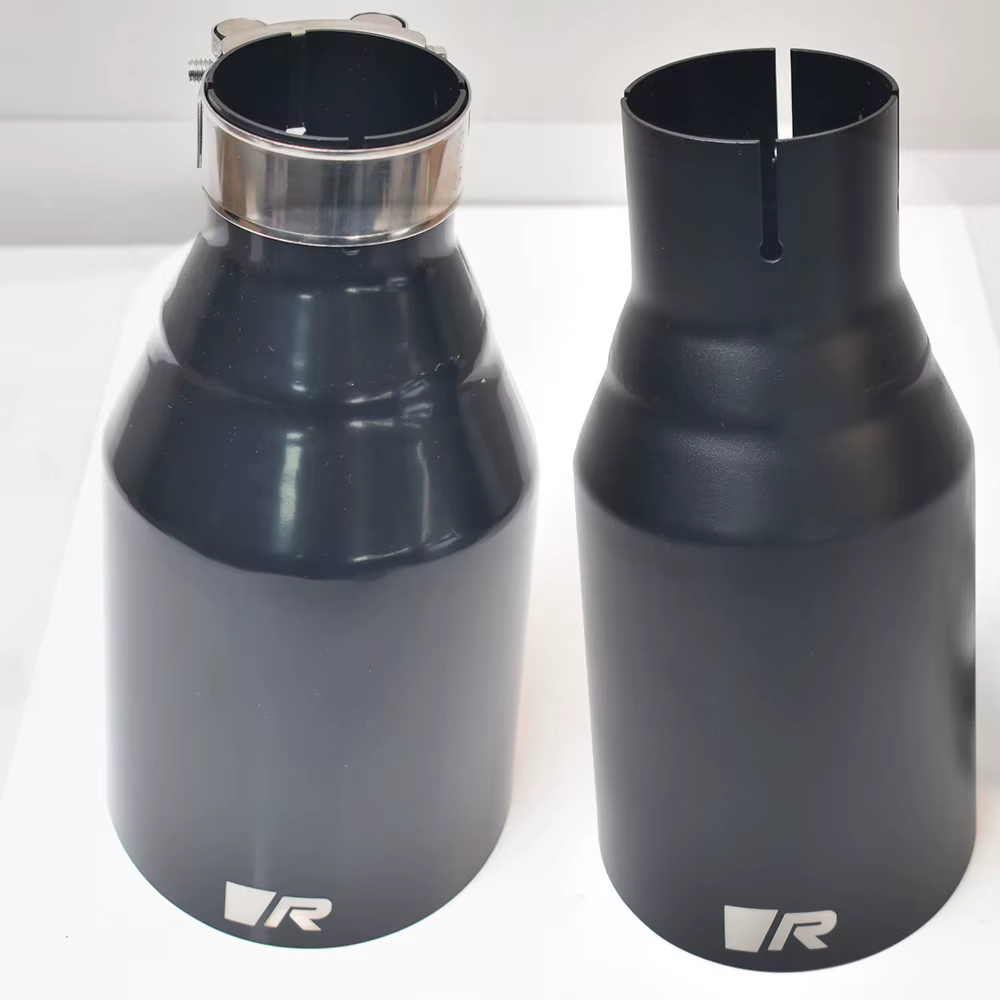 Embellecedor de escape universal de acero inoxidable negro mate