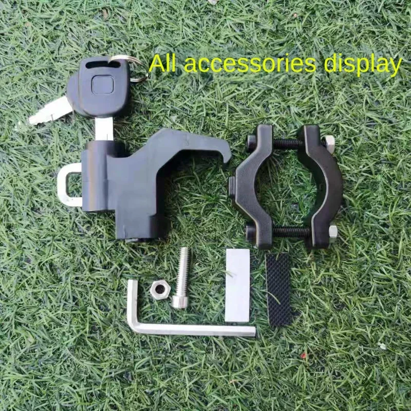 Gancho de aluminio para casco de moto con soporte y tornillo - imagen 2